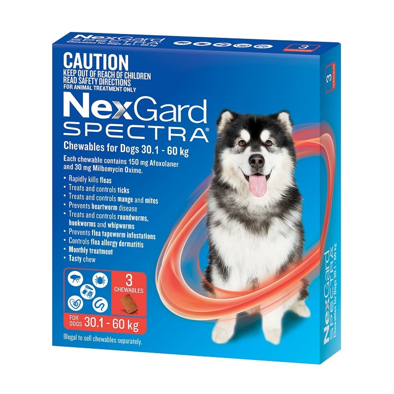 NexGard Spectra Chewables For Extra Large Dogs 30.1 to 60kg X 3